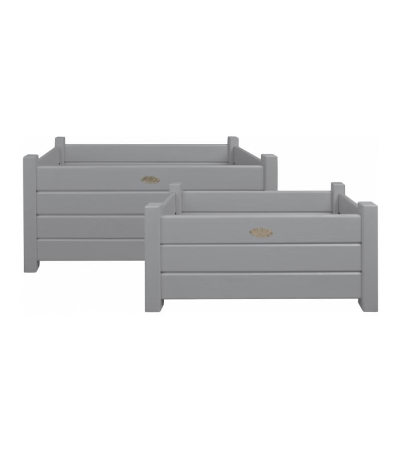 Plantenbak rechthoekig per 2 grijs